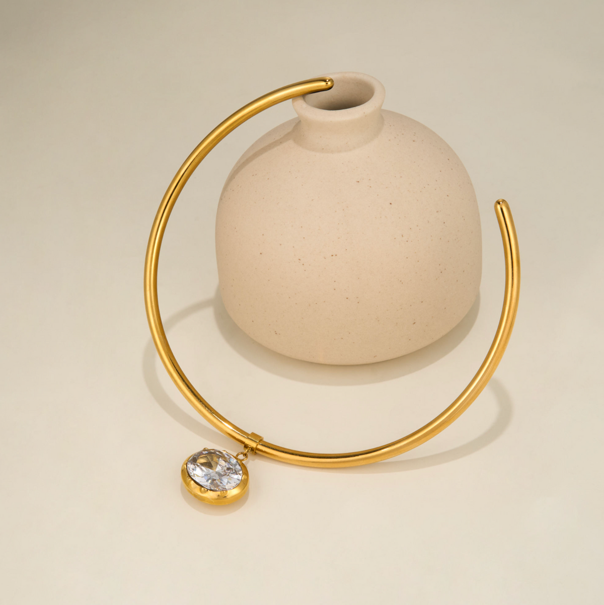 Summer Trendy 18K Gold Plated Boho Zircon Necklace