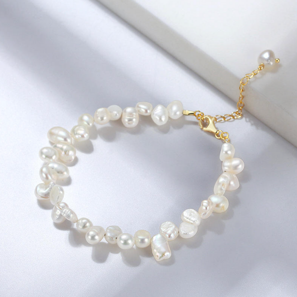 Sterling Silver Natural Freshwater Pearl Bracelet