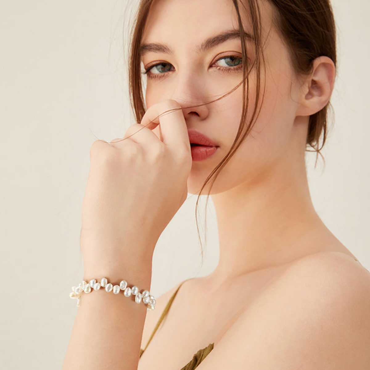 Sterling Silver Natural Freshwater Pearl Bracelet