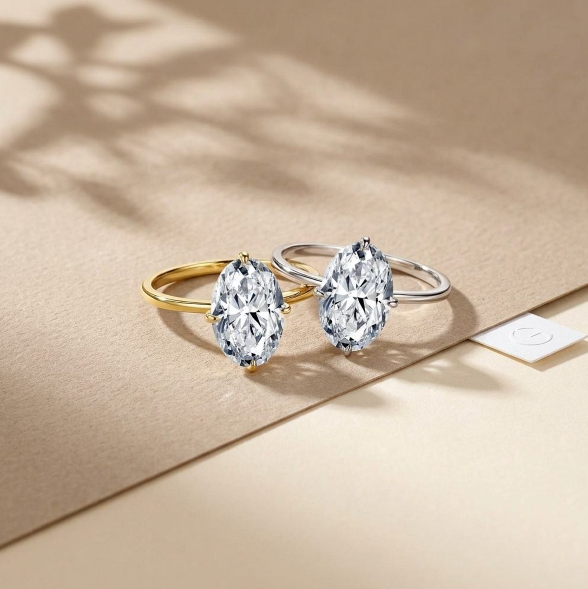 Luxury Oval Moissanite Solitaire Engagement Ring