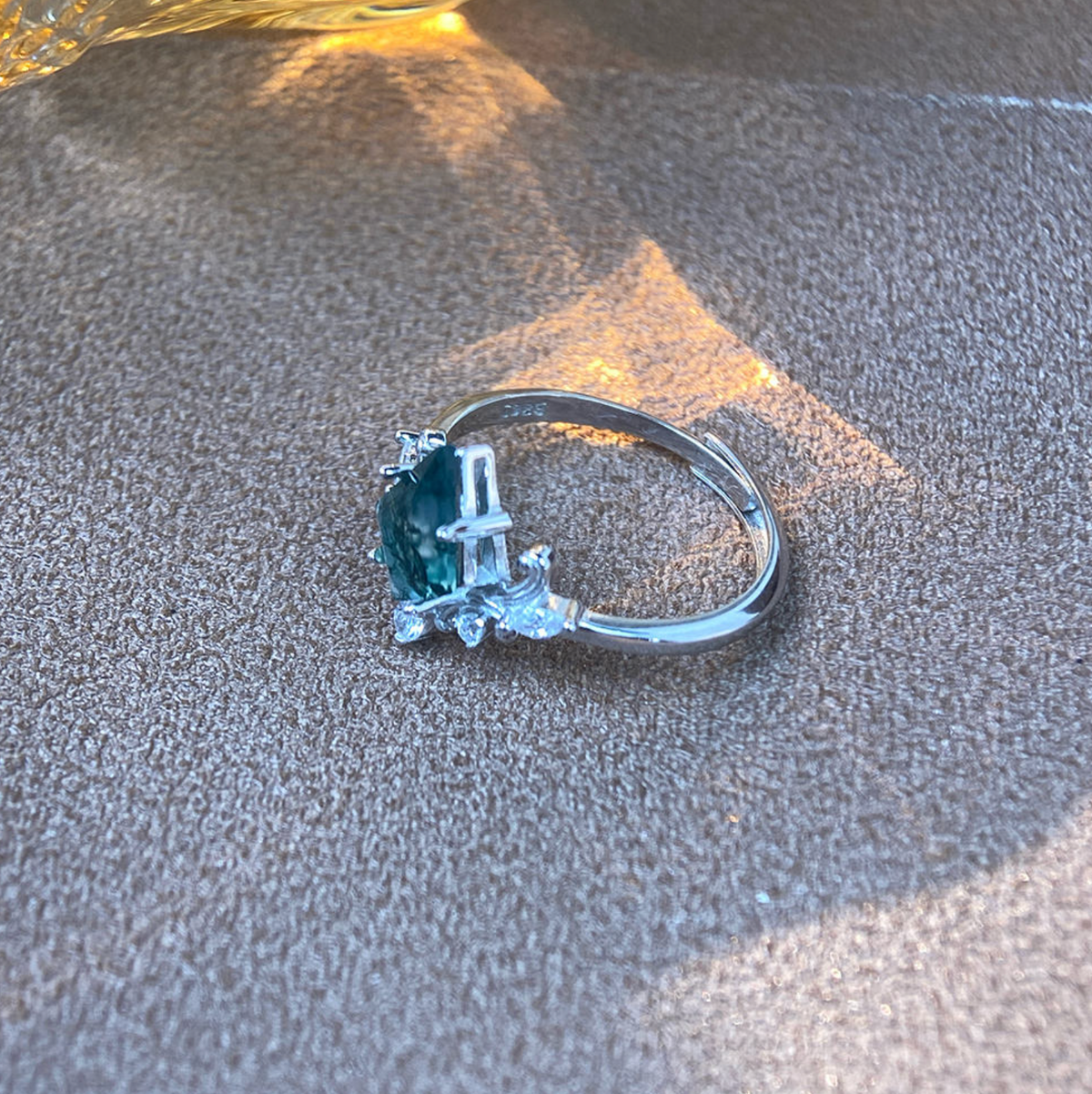 Sterling Silver Natural Moss Agate Ring
