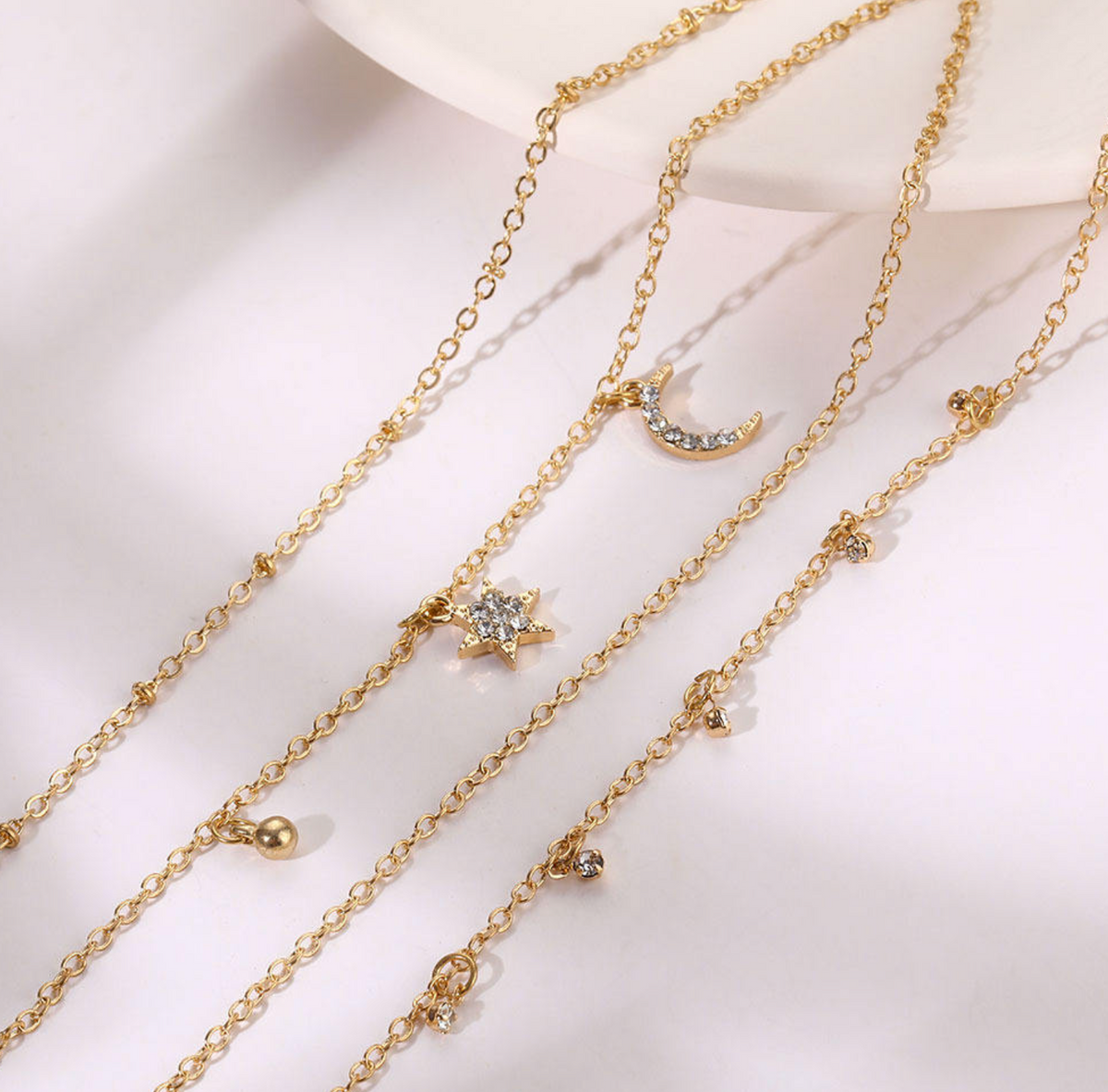 Bohemian Star & Moon Anklet Set for Women