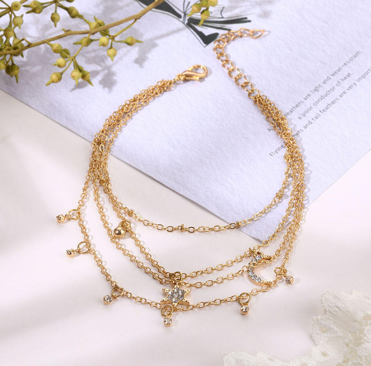 Bohemian Star & Moon Anklet Set for Women