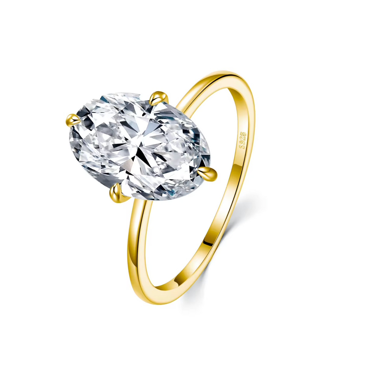 Luxury Oval Moissanite Solitaire Engagement Ring